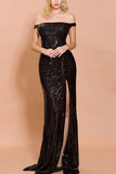Black Sequin Memaid Long Formal Dress