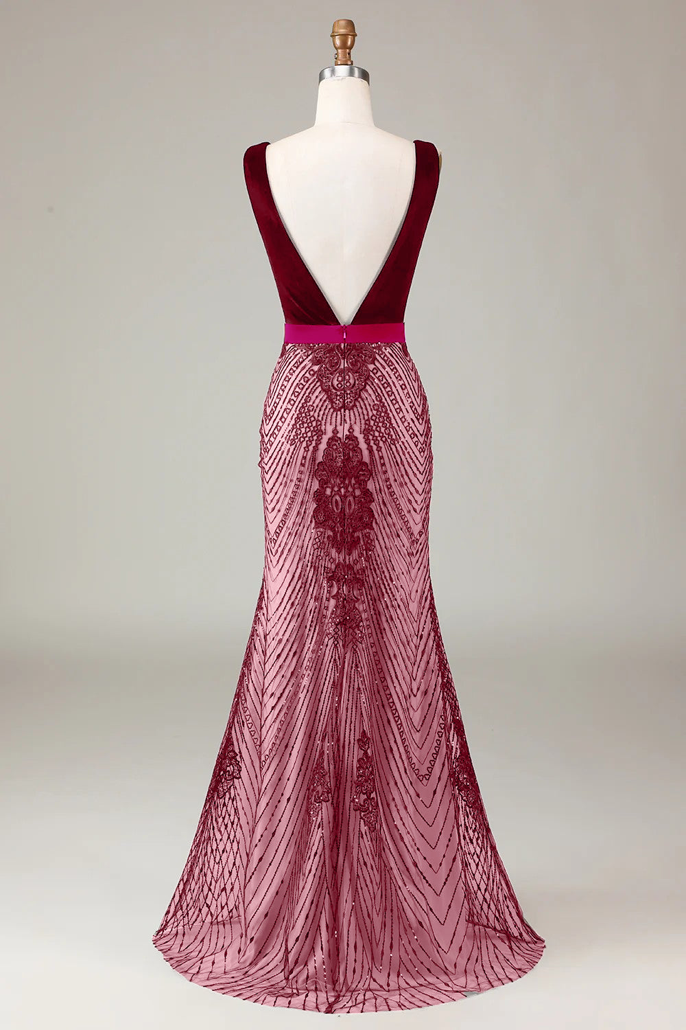 Sparkly Black Mermaid Deep V-neck Sequins Long Prom Dress