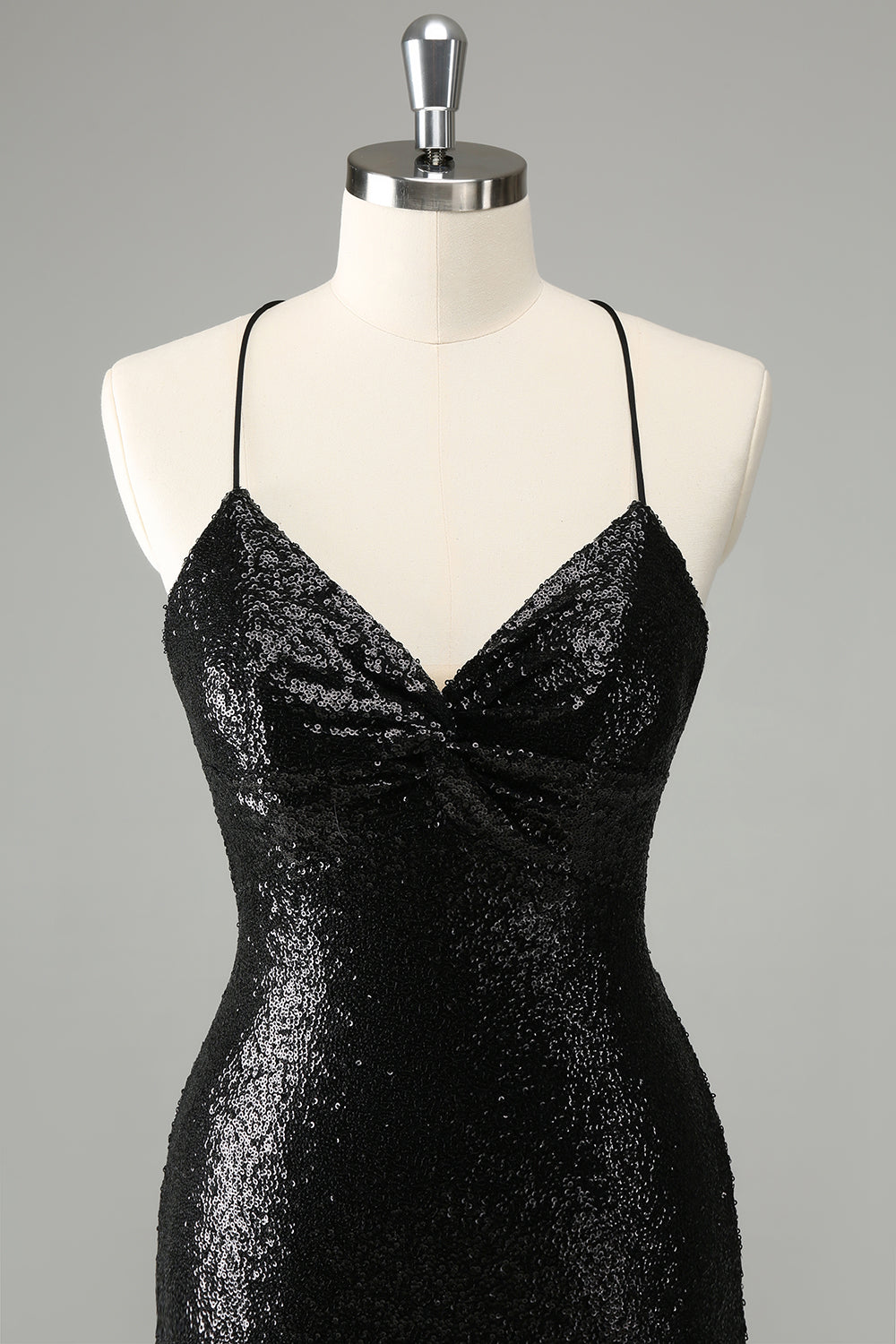 Stylish Glitter Sequins Tight Little Black Dress