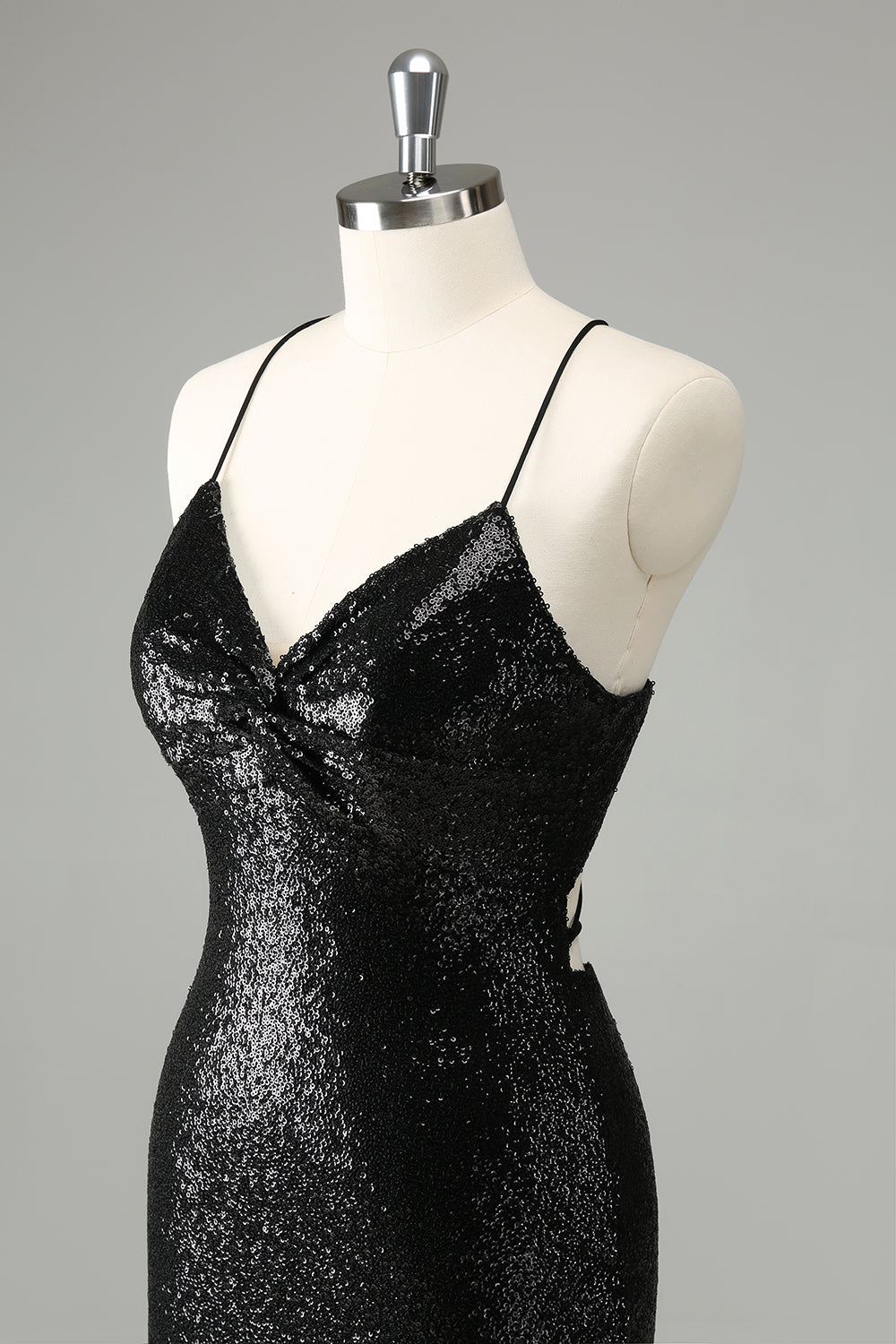 Stylish Glitter Sequins Tight Little Black Dress