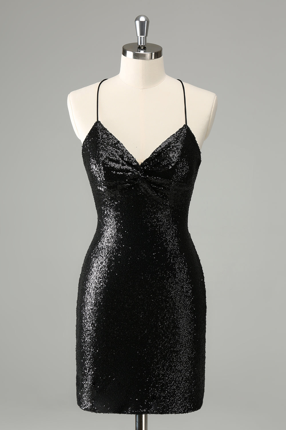 Stylish Glitter Sequins Tight Little Black Dress