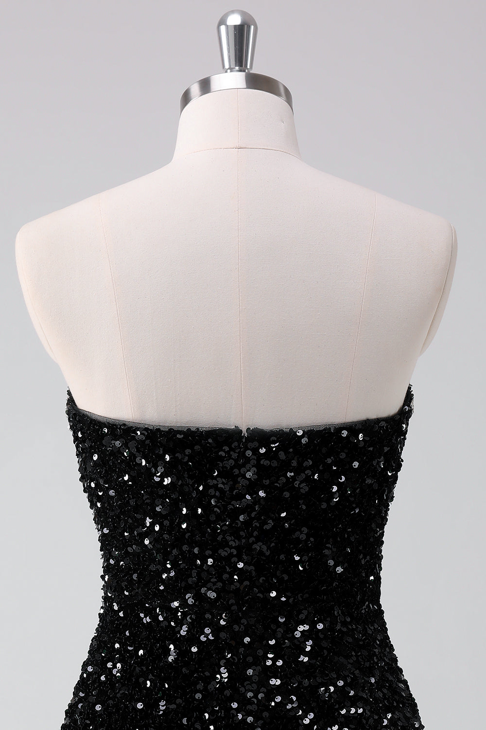 Sparkly A-Line Strapless Sequins Little Black Dress
