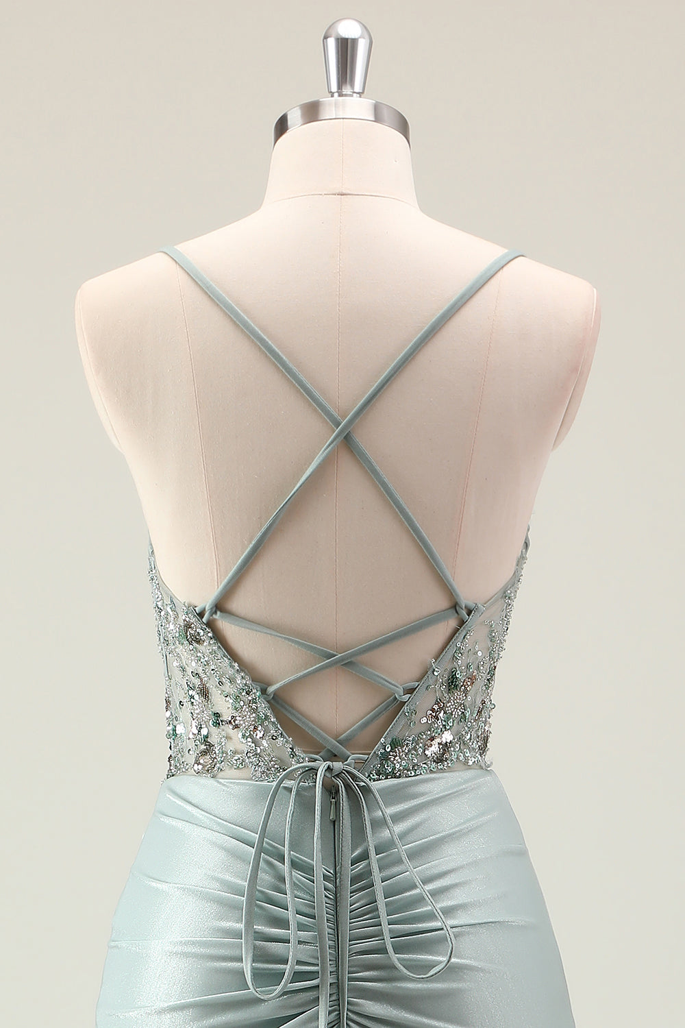 Sparkly Dark Navy Mermaid Sequins Spaghetti Straps Prom Dress with Slit