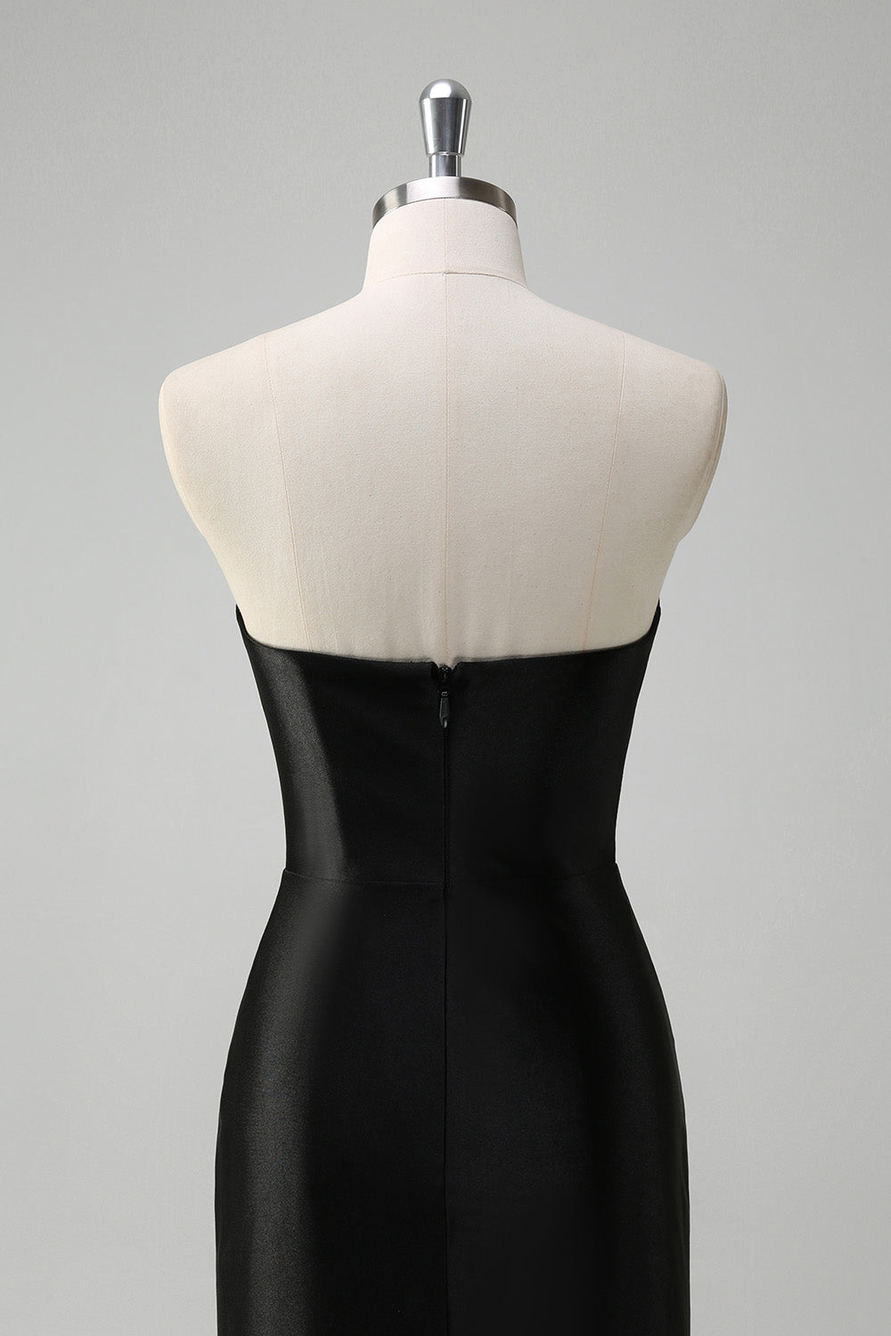 Black Mermaid Strapless V Neck Long Prom Dress with Beading