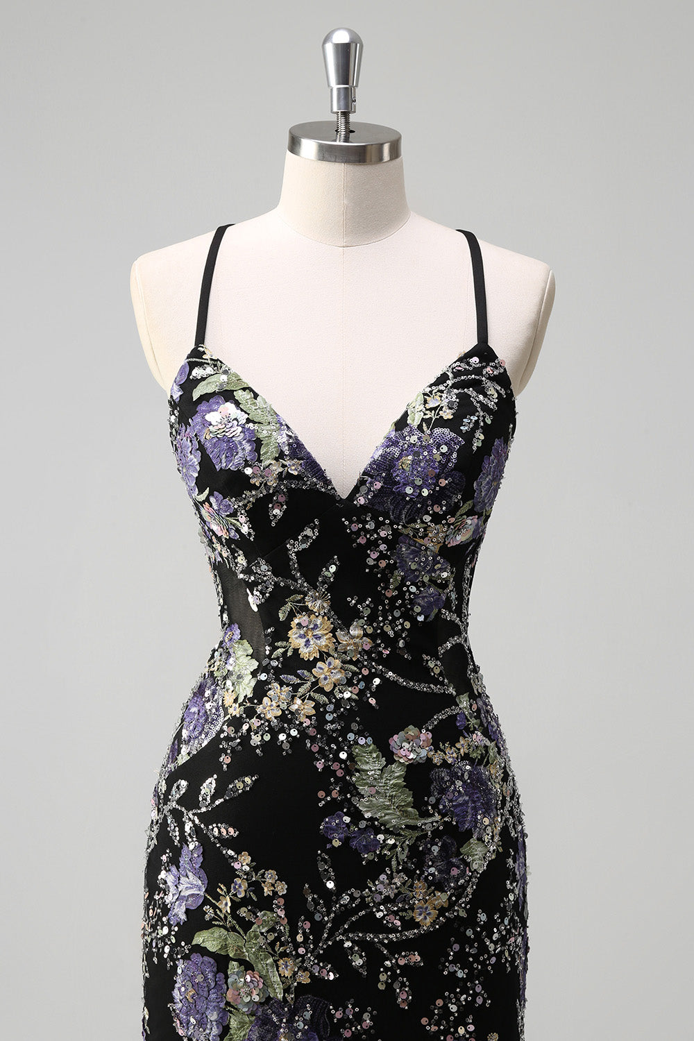 Pink Mermaid Spaghetti Straps Sequins Long Prom Dress with Appliques