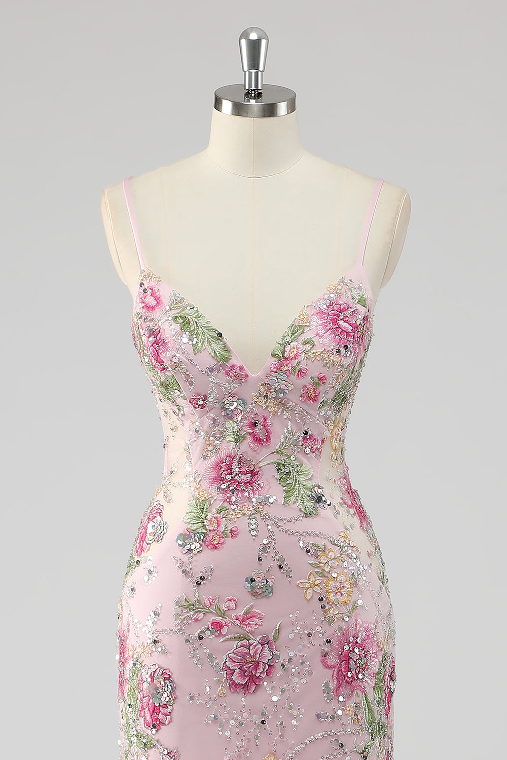 Sparkly Sequins Mermaid Spaghetti Straps Black Prom Dress with Appliques