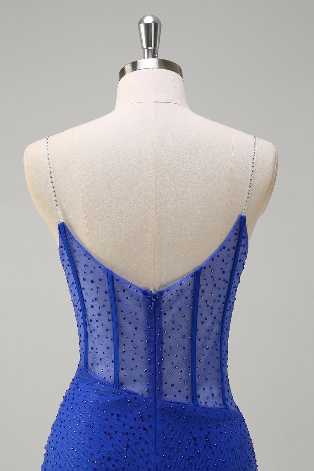 Sparkly Black Mermaid Corset Beaded Long Prom Dress with Slit