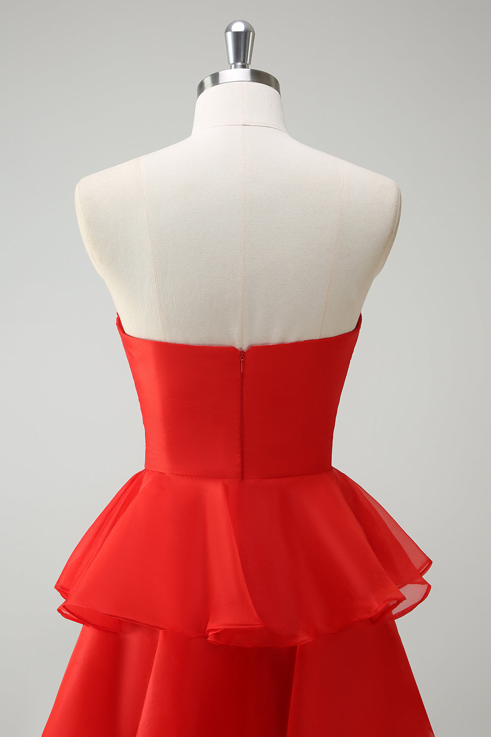 Orange Princess Sweetheart Tiered Long Prom Dress with Slit