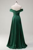 Glitter Dark Green Mermaid Off the Shoulder Prom Dress