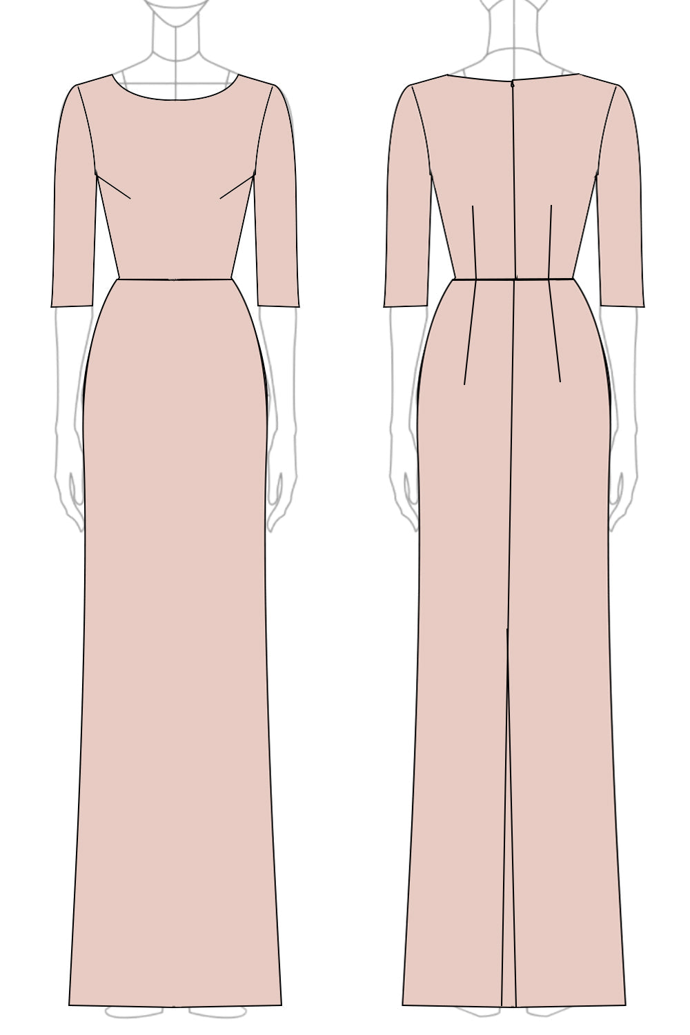 Champagne Mermaid Half Sleeves Long Mother of The Bride Dress