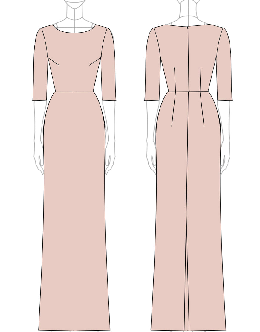 Champagne Mermaid Half Sleeves Long Mother of The Bride Dress