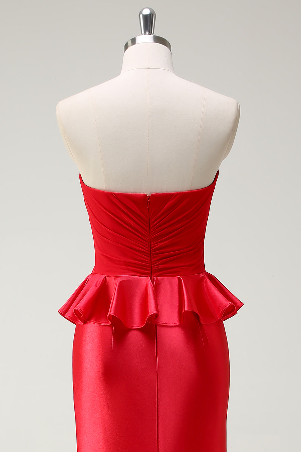 Red Mermaid Sweetheart Keyhole Long Prom Dress with Slit