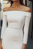 Bodycon Off The Shoulder White Short Graduation Dress