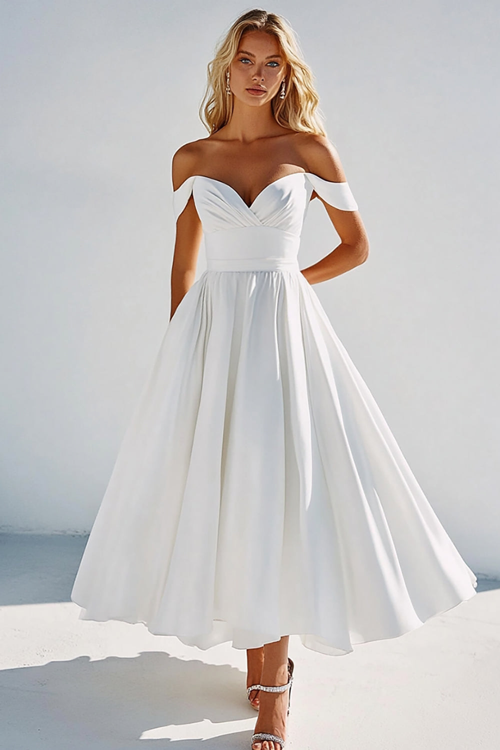 Off the Shoulder A Line Bridal Shower Dress