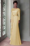 Blush Lace Sheath Mother Of The Bride Dress with Long Sleeves