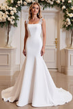 Timeless White Mermaid Lace Satin Wedding Dress