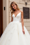 Ivory A-Line Spaghetti Straps Tulle Bridal Dress
