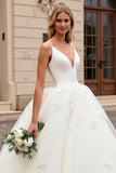 Ivory A-Line Spaghetti Straps Tulle Bridal Dress