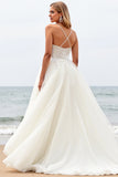 Strapless Ivory A-Line Corset Tulle Wedding Dress With Appliques