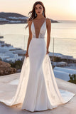 Mermaid Lace Spaghetti Straps Ivory Wedding Dress