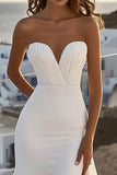 Mermaid Sweetheart Ivory Chiffon Wedding Dress with Slit