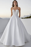 Graceful Ivory Sweetheart A Line Wedding Dress with Appliques