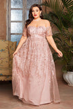 Blush Plus Size Long Mother of the Bride Dress with Appliques