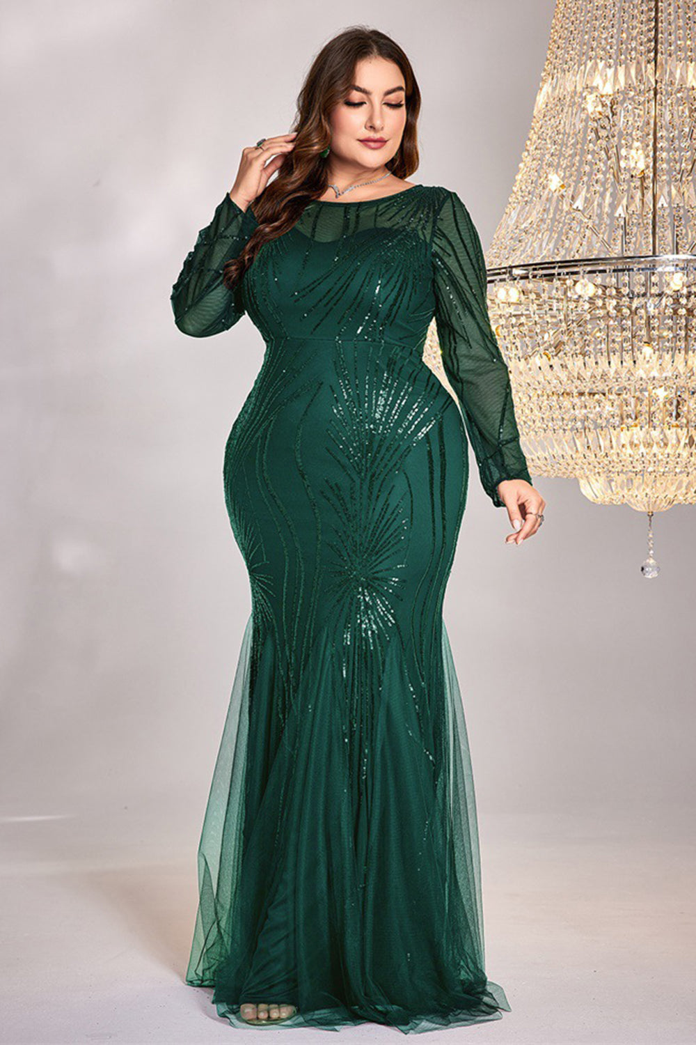 Sparkly Royal Blue Mermaid Long Mother of the Bride Dress
