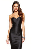 Black Mermaid Strapless Ruffled Long Evening Dress