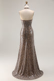 Halter A Line Cut Out Golden Leopard Prom Dress