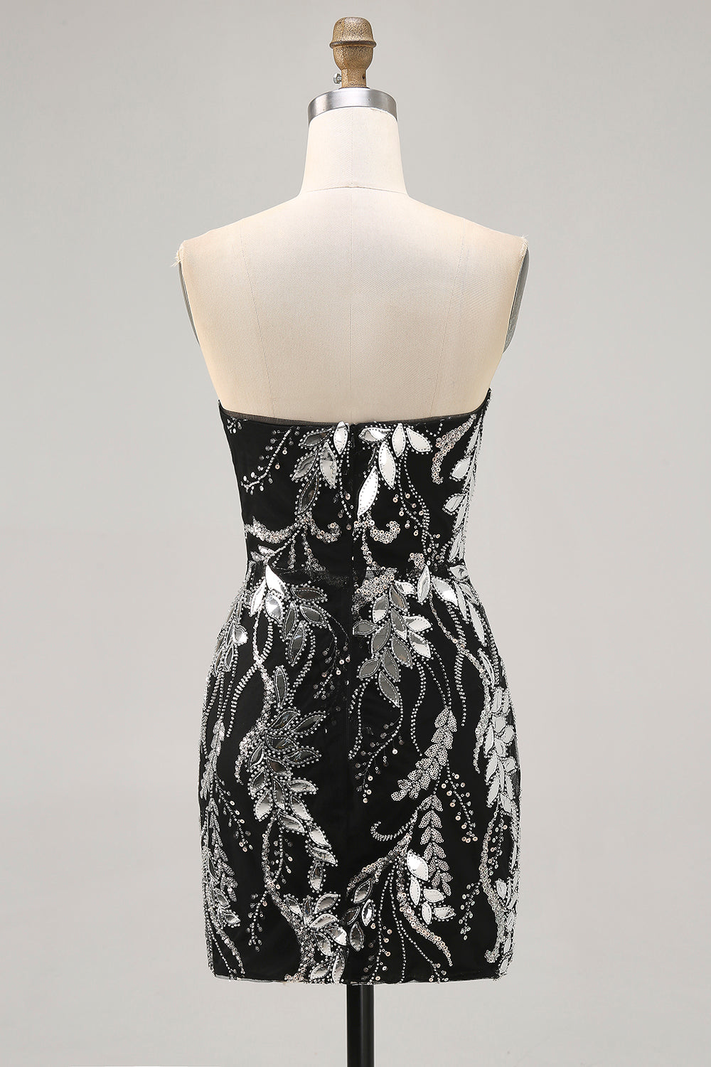 Sparkly Bodycon Sequins Little Black Dress with Beading