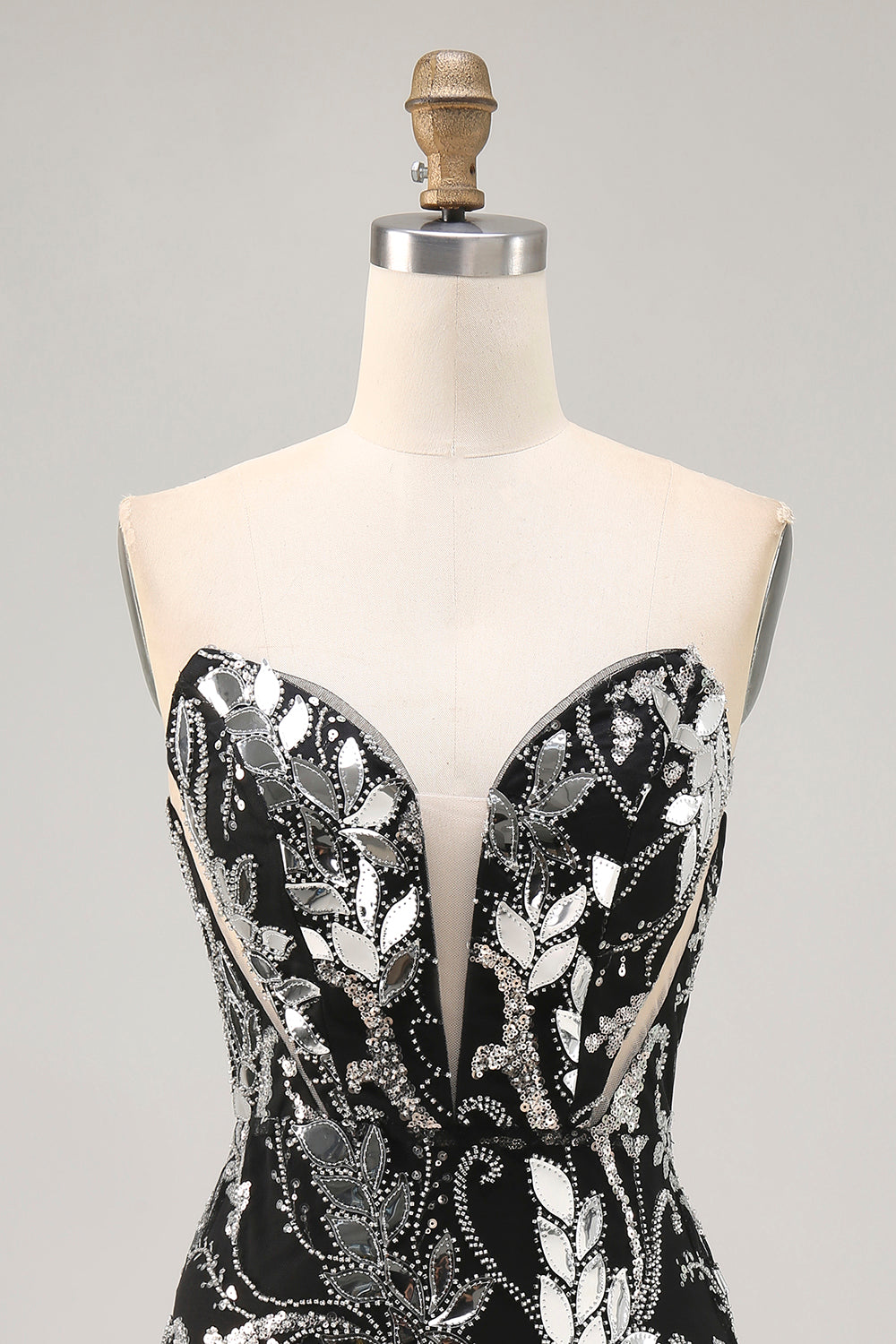 Sparkly Bodycon Sequins Little Black Dress with Beading