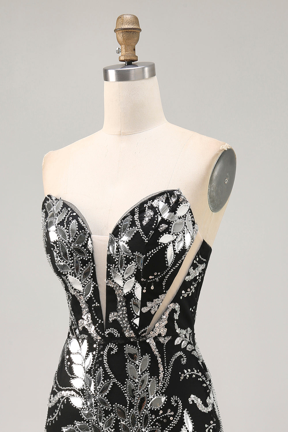 Sparkly Bodycon Sequins Little Black Dress with Beading