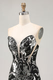 Sparkly Bodycon Sequins Little Black Dress with Beading