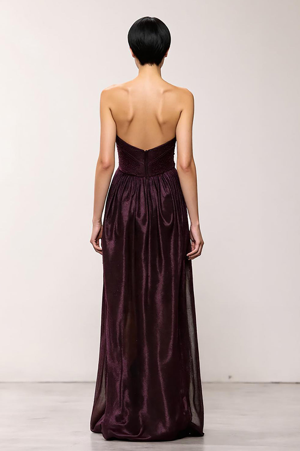 Coffee Strapless Sheath Long Evening Dress
