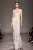 Sweetheart Sheath Elegant Ivory Ruched Long Evening Dress