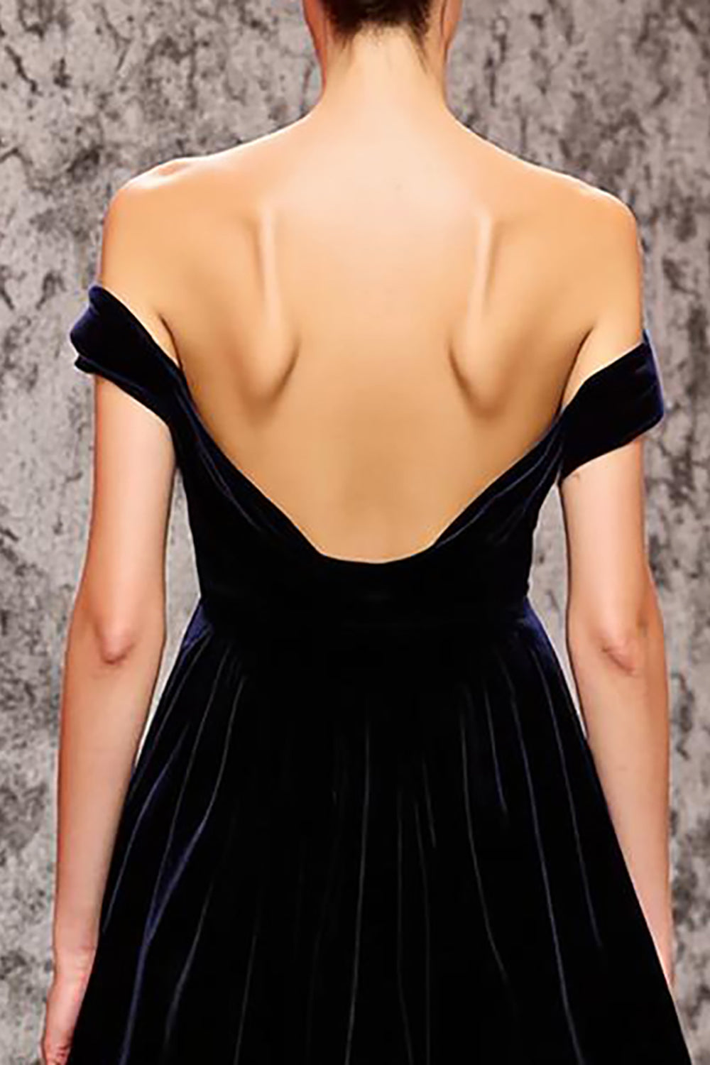 Mermaid Black Velvet Off the Shoulder Sweep Train Holiday Party Dress