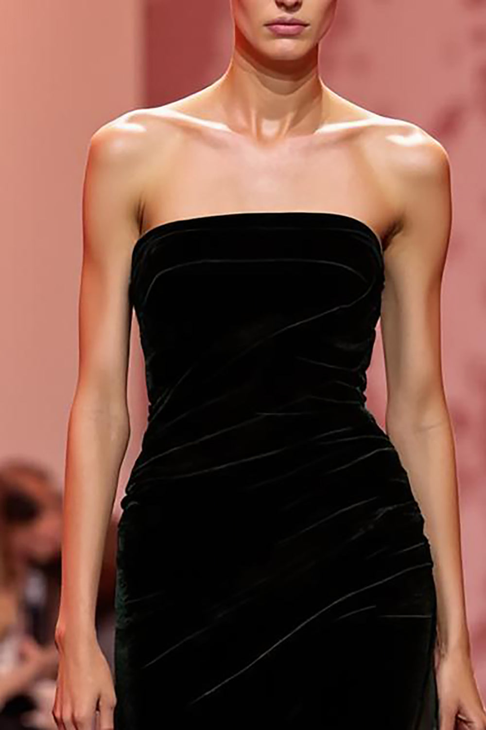 Mermaid Black Velvet Strapless Long Holiday Party Dress