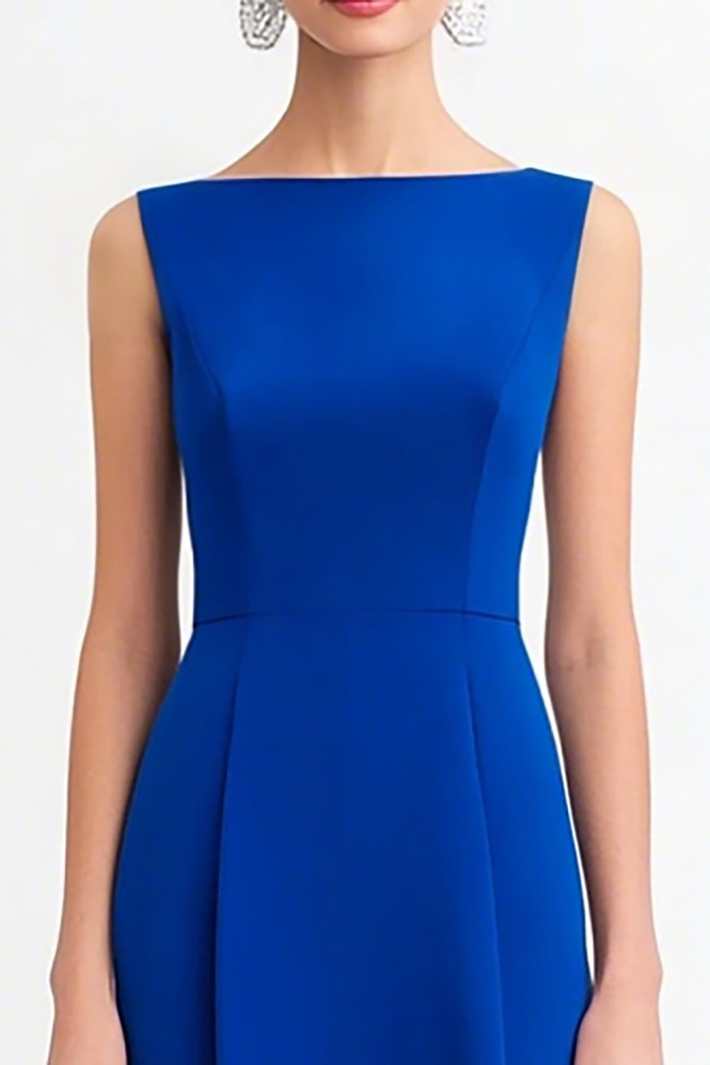 Royal Blue Boat Neck A Line Evening Dress