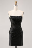 Corset Strapless Bodycon Lace Little Black Dress