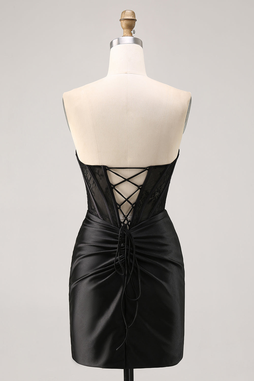 Corset Strapless Bodycon Lace Little Black Dress