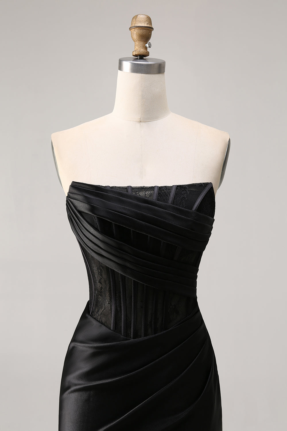 Corset Strapless Bodycon Lace Little Black Dress