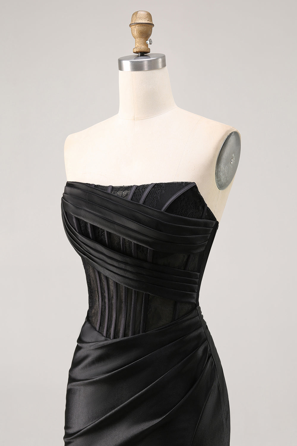 Corset Strapless Bodycon Lace Little Black Dress