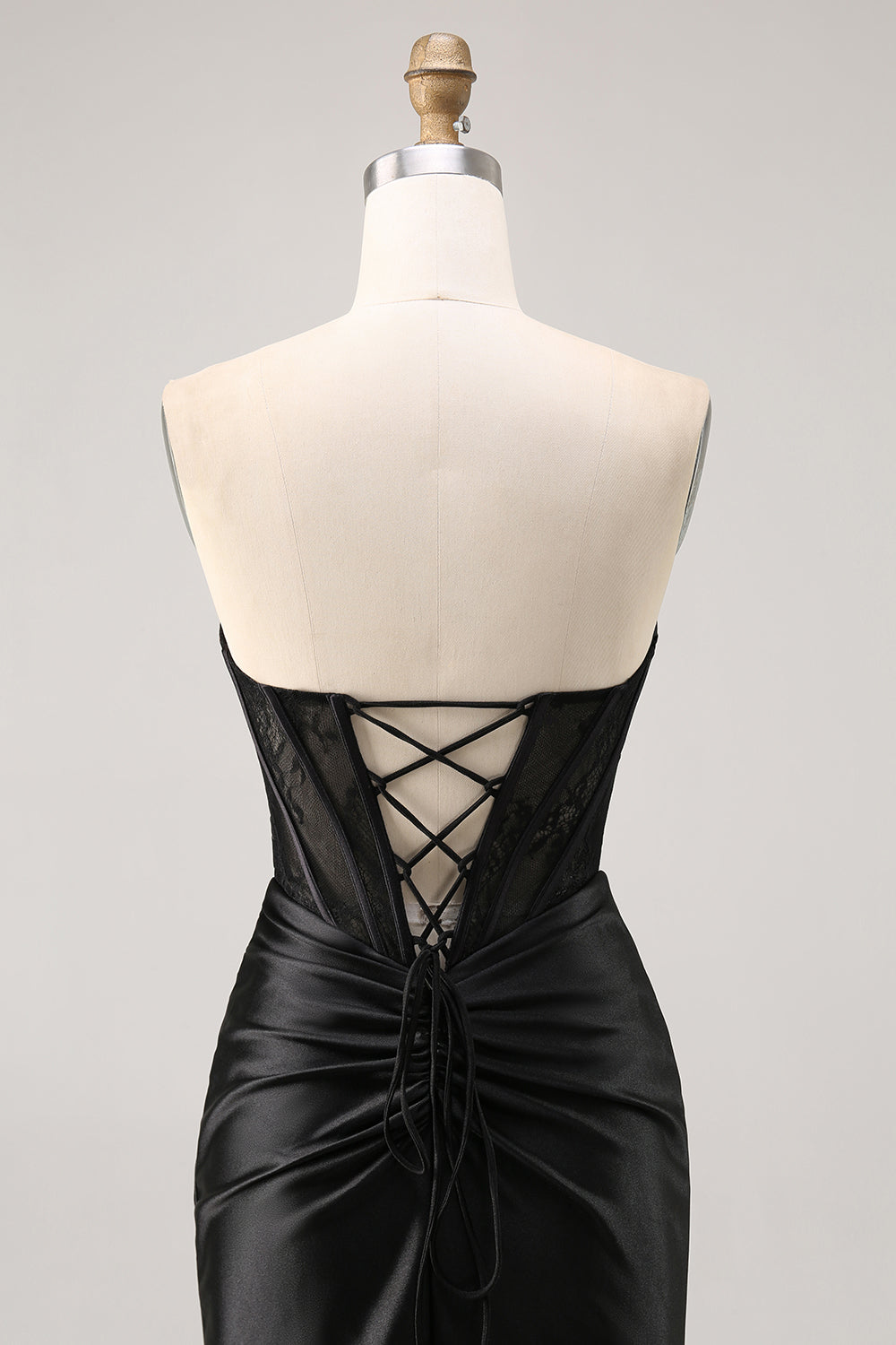 Corset Strapless Bodycon Lace Little Black Dress