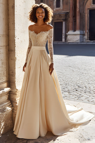 sachin and babi light blue dress Light Champagne Tulle Lace Long Prom Dress, A-Line Strapless Formal Dr