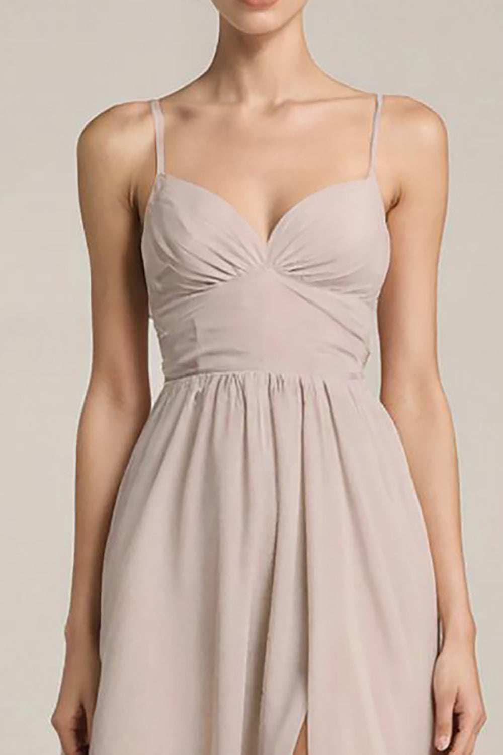 Fog Satin A Line Long Evening Dress with Slit