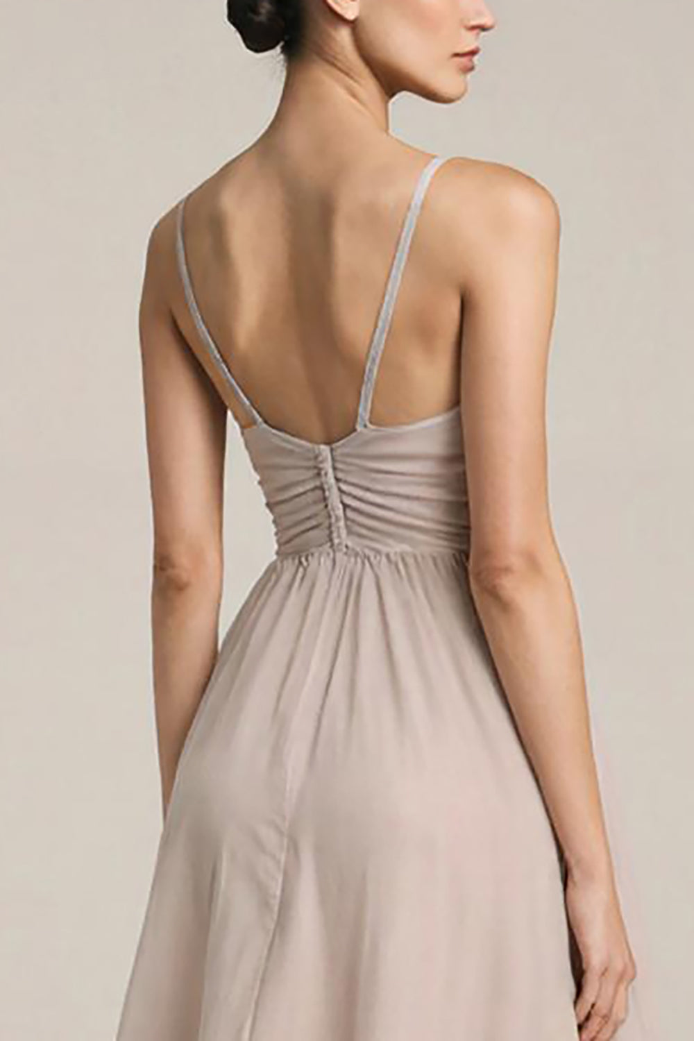 Fog Satin A Line Long Evening Dress with Slit