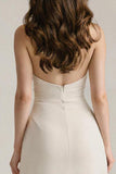Strapless Ivory Mermaid Satin Long Evening Dress