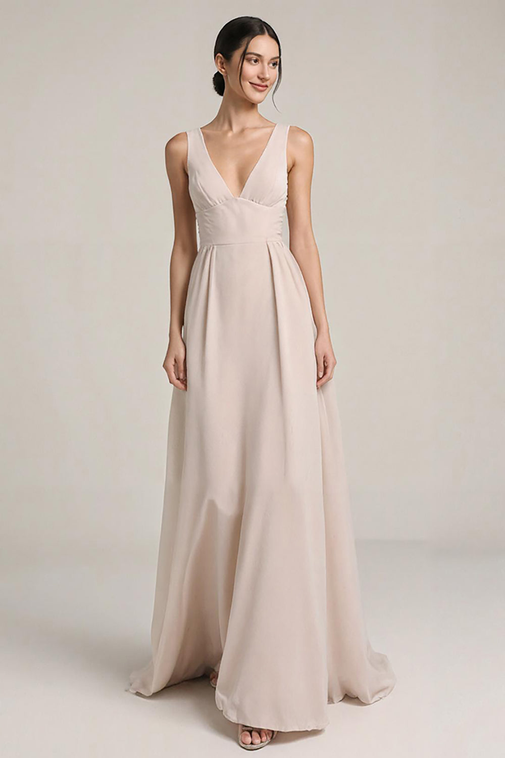 Fog V Neck A Line Long Evening Dress