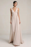 Fog V Neck A Line Long Evening Dress